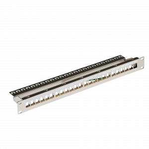 Verteilerfeld 19" 1HE, 24-Port, Metall, metallfuerben