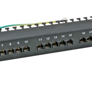 ISDN Patchpanel 19" 1HE 25Port, ungeschirmt, Cat.3, grau