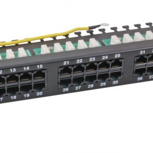 ISDN Patchpanel 19" 1HE 50Port, ungeschirmt, Cat.3, schwarz