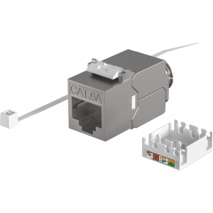 RJ45 Keystone Slimline, Cat.6A, Zinkdruckguss